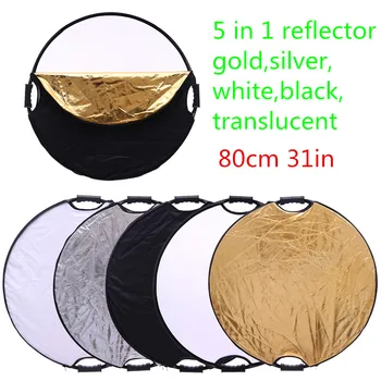 Free ship 32'' 80cm 5 in 1 Portable Collapsible Light Round Photography Reflector with the handle for Studio Multi Photo CD15
Free ship 32'' 80cm 5 in 1 Portable Collapsible Light Round Photography Reflector with the handle for Studio Multi Photo CD15