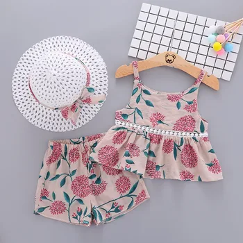 Summer Baby Girl Clothes Sets Infant Clothing 2019 Fashion Beach Flower Print Tops + Pants + Hat Baby's Sets Toddler Kids Suits
Summer Baby Girl Clothes Sets Infant Clothing 2019 Fashion Beach Flower Print Tops + Pants + Hat Baby's Sets Toddler Kids Suits