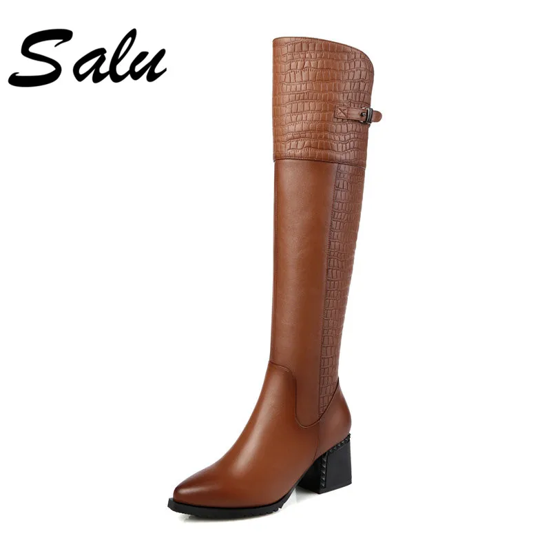 Salu Russian original design Boots Knee-high Platform Boot Genuine Leather Quality Shoes Handmade Footwear Women Botas
Salu Russian original design Boots Knee-high Platform Boot Genuine Leather Quality Shoes Handmade Footwear Women Botas