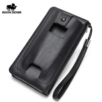 BISON DENIM Genuine Leather Wallet Men Luxury Brand Phone Wallet Zipper Coin Long Purse Large Business Male Wallet N8224
BISON DENIM Genuine Leather Wallet Men Luxury Brand Phone Wallet Zipper Coin Long Purse Large Business Male Wallet N8224