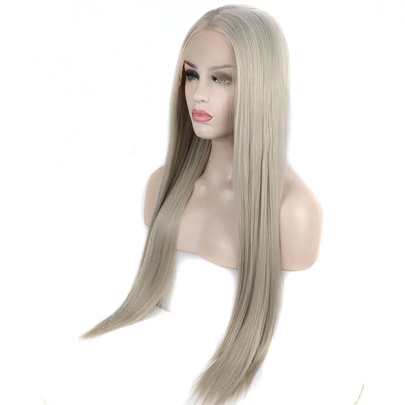 Bombshell Straight Hand Tied Synthetic Lace Front Wig Platinum Grey Heat Resistant Fiber Hair Middle Parting For White Women
Bombshell Straight Hand Tied Synthetic Lace Front Wig Platinum Grey Heat Resistant Fiber Hair Middle Parting For White Women