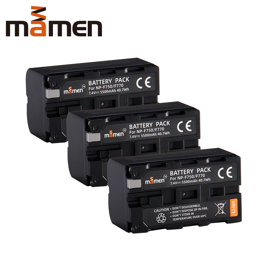 Mamen 3pcs 5500mAh NP-F750 NP-F770 Digital Battery NP F770 np f750 NPF770 Camera Batteries For Sony V30 TRV35 CCD-SC5 SC55 SC65
Mamen 3pcs 5500mAh NP-F750 NP-F770 Digital Battery NP F770 np f750 NPF770 Camera Batteries For Sony V30 TRV35 CCD-SC5 SC55 SC65