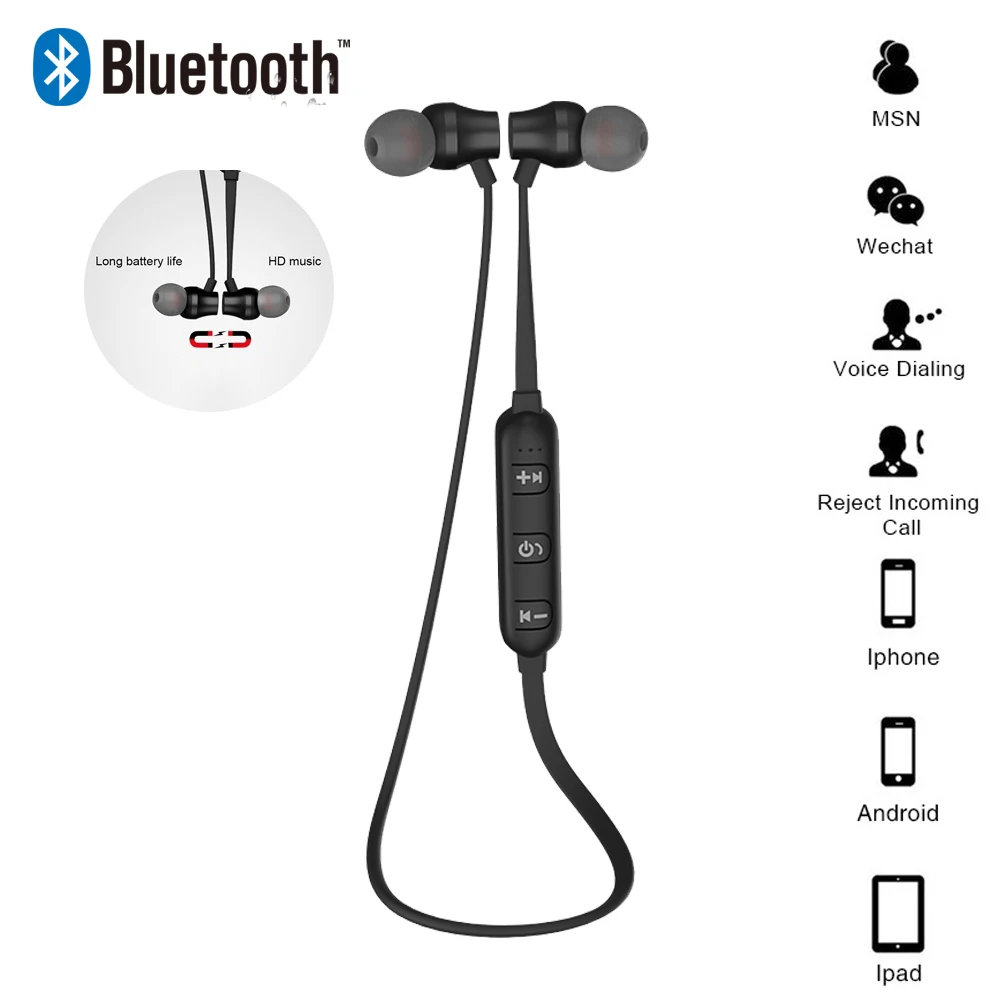 Top Headset Magnetic Headphones Wireless Sports Headsets Bass Music Earpieces Bluetooth Earphone with Mic For Samsung Xiaomi
Top Headset Magnetic Headphones Wireless Sports Headsets Bass Music Earpieces Bluetooth Earphone with Mic For Samsung Xiaomi