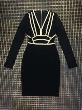 Rayon Bandage Dress Long Sleeve V-Neck Bodycon Mini Dress Elegant Evening Party Dress For Women
Rayon Bandage Dress Long Sleeve V-Neck Bodycon Mini Dress Elegant Evening Party Dress For Women