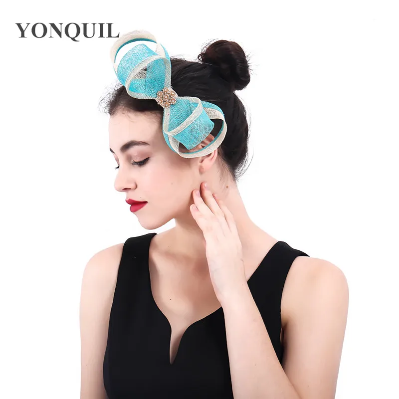 women cute turquoise&beige bow sinamay flower Fascinator ladies hair accessories wedding Hair clips party floral headband SYF400
women cute turquoise&beige bow sinamay flower Fascinator ladies hair accessories wedding Hair clips party floral headband SYF400
