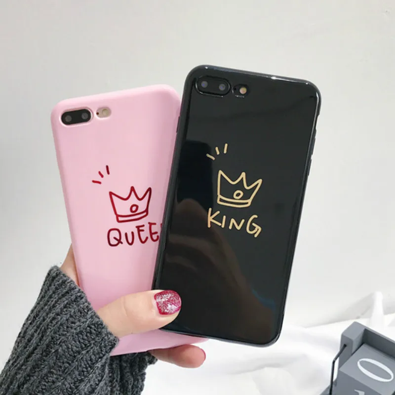 Fashion Glossy Crown KING QUEEN Pattern Couple For iPhone X 10 Ultra Slim Soft TPU For iPhone 6 6S 7 8 Plus Back Cover Cases
Fashion Glossy Crown KING QUEEN Pattern Couple For iPhone X 10 Ultra Slim Soft TPU For iPhone 6 6S 7 8 Plus Back Cover Cases