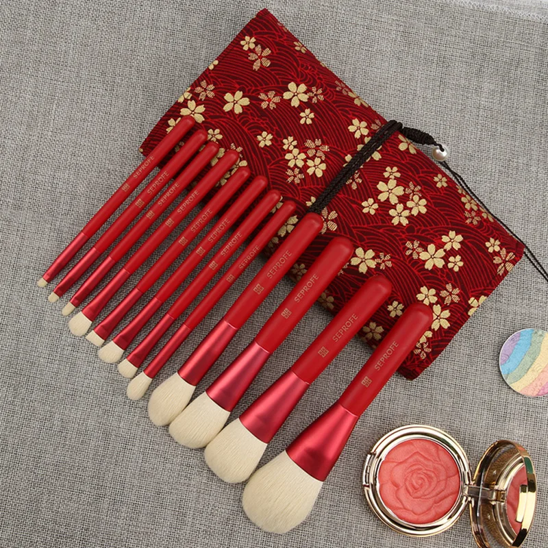 Makeup Brushes Foundation Powder Blush Eyebrow Lip Eyeshadow Makeup Brush Set 12pcs with Chinese Style Bag
Makeup Brushes Foundation Powder Blush Eyebrow Lip Eyeshadow Makeup Brush Set 12pcs with Chinese Style Bag