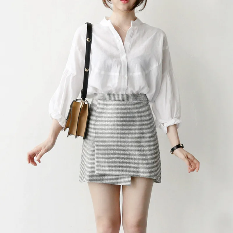 New Korean style Women Blouse White Office Lady Elegant Lantern Sleeve Solid Cotton Blouse Women Tops And Blouses 2019
New Korean style Women Blouse White Office Lady Elegant Lantern Sleeve Solid Cotton Blouse Women Tops And Blouses 2019
