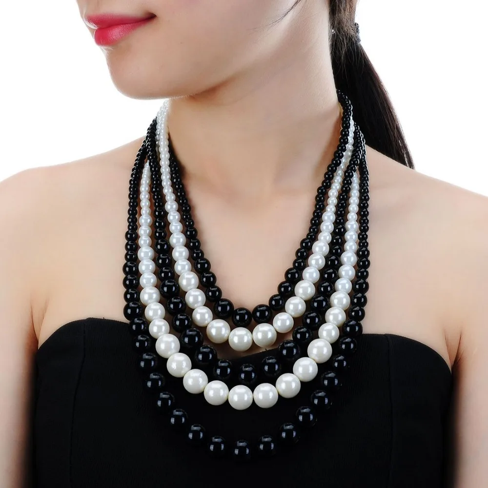 Christmas Gift Thanks Giving Best Choice Fashion Black White Pearl Chain Beads Style Pretty Bib Pendant Necklace N6128
Christmas Gift Thanks Giving Best Choice Fashion Black White Pearl Chain Beads Style Pretty Bib Pendant Necklace N6128