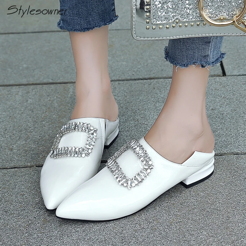 Stylesowner Pointed Toe Rhinestone Bling Casual Flat Shoes Women Crystal Big Squre Buckle Loafers Real Leather Lady Casual Flats
Stylesowner Pointed Toe Rhinestone Bling Casual Flat Shoes Women Crystal Big Squre Buckle Loafers Real Leather Lady Casual Flats