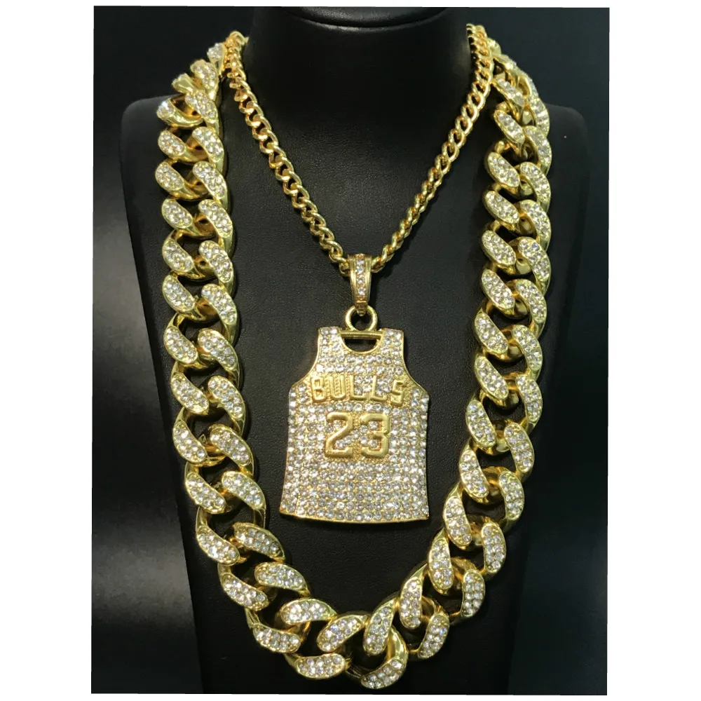 Men Necklace Hip Hop Gold Sliver Iced Out Crystal Miami Cuban Rhinestone Rock Pendant Set 2CM No. 23 Bling Rapper Men Jewelry
Men Necklace Hip Hop Gold Sliver Iced Out Crystal Miami Cuban Rhinestone Rock Pendant Set 2CM No. 23 Bling Rapper Men Jewelry
