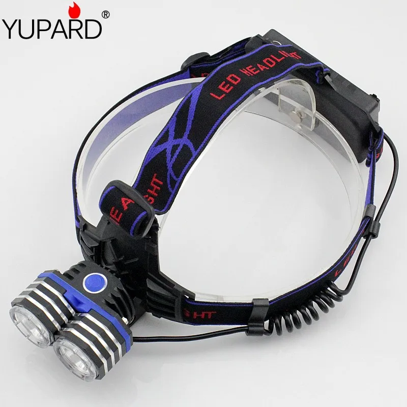 free shipping Headlamp 2 Cree XM L T6 LED 2000LM Outdoor Lighting Head Lights Support Connect