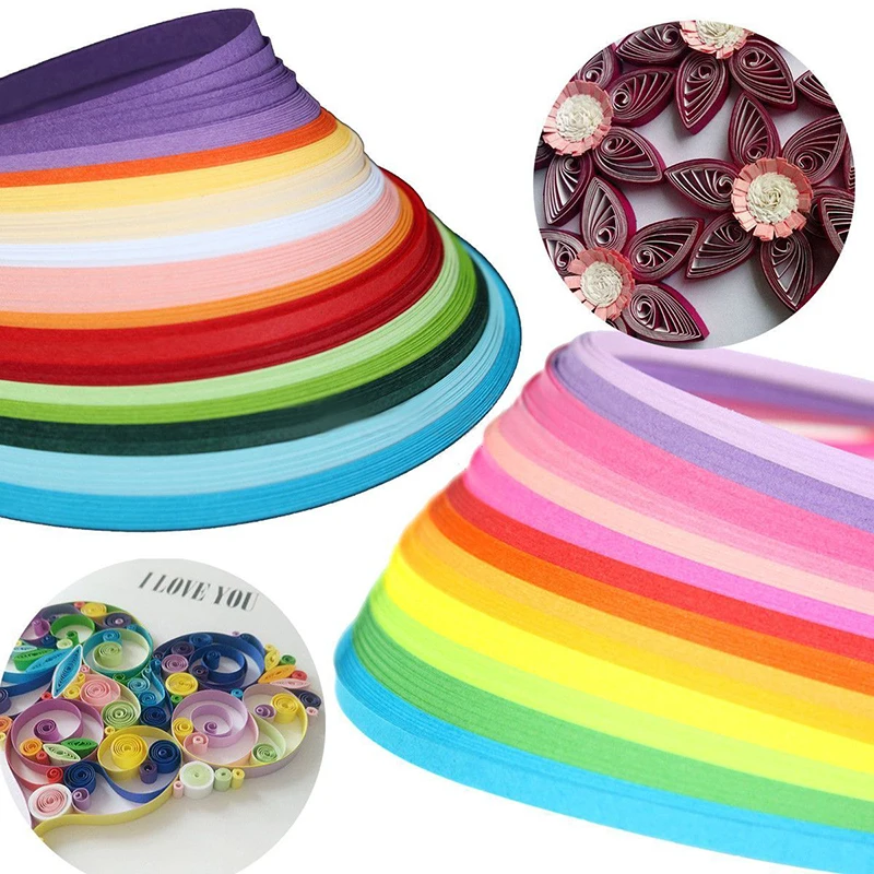 160 Strips Color Paper Quilling Rolling Tool 2 Sizes 5mmx540mm/3mmx390mm For Papercraft DIY Craft