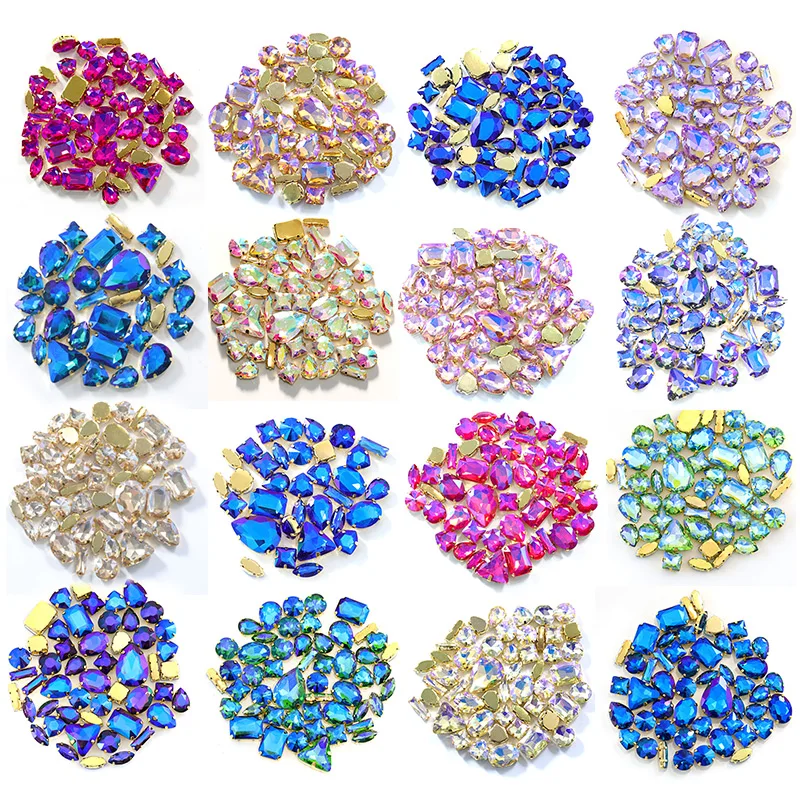 50pcs Mix Shaped Crystal AB Sew On Rhinestones With Claw Colorful Gold Metal Base Sewing Stones for Garments Jewellery B1138
50pcs Mix Shaped Crystal AB Sew On Rhinestones With Claw Colorful Gold Metal Base Sewing Stones for Garments Jewellery B1138