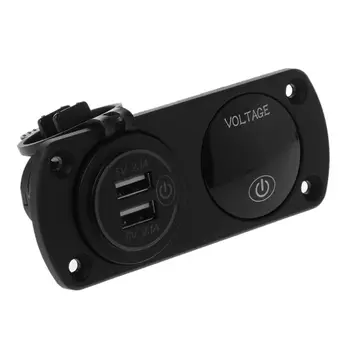 NEW DC 12V-24V LED Digital Voltmeter + Dual USB Outlet Power Socket Panel 2.1A Charger With Touch Switch for Car Boat Marine 
NEW DC 12V-24V LED Digital Voltmeter + Dual USB Outlet Power Socket Panel 2.1A Charger With Touch Switch for Car Boat Marine