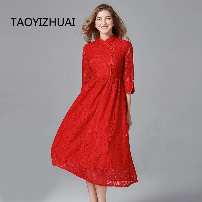 TAOYIZHUAI 2019 New Arrival Winter Women Red Dress Plus Size L Hollow Out Fit And Flare Thicken Women Lace Long Dress 14152(R)
TAOYIZHUAI 2019 New Arrival Winter Women Red Dress Plus Size L Hollow Out Fit And Flare Thicken Women Lace Long Dress 14152(R)