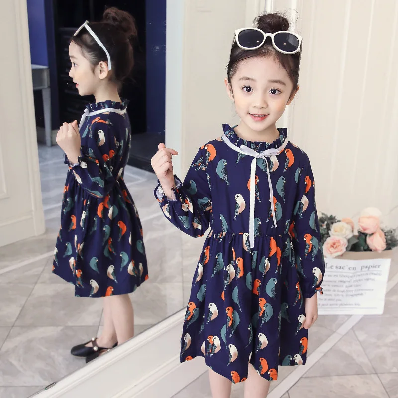 2019 New Girls Spring Autumn Bird Printed Cotton Dress Kids Girl Princess Dresses Children Casual Clothes Suits
2019 New Girls Spring Autumn Bird Printed Cotton Dress Kids Girl Princess Dresses Children Casual Clothes Suits