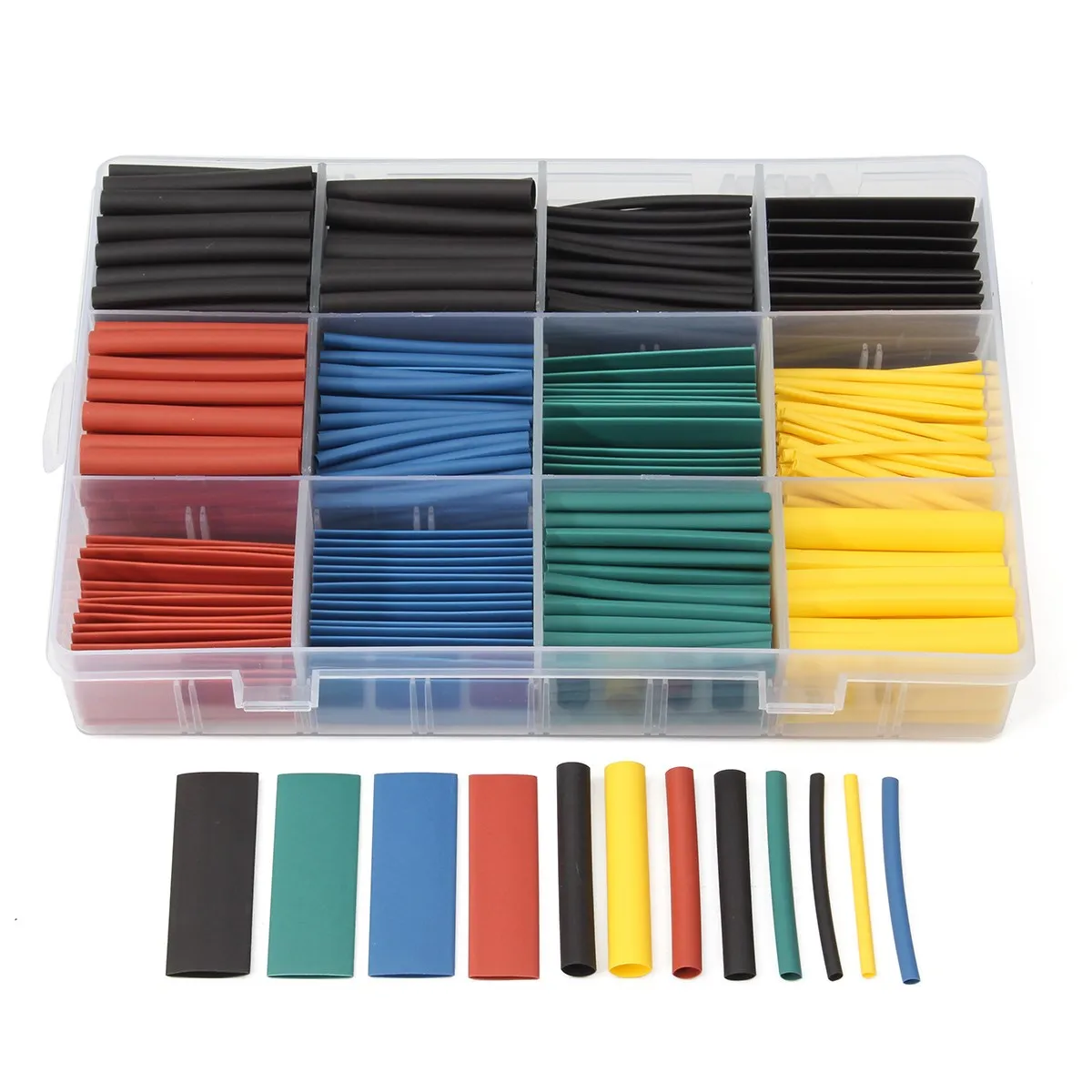 530pcs Multi Color Heat Shrink Tubing Insulation Shrinkable Tube Assortment Polyolefin Ratio 2:1 Wrap Sleeve Tube Kit
530pcs Multi Color Heat Shrink Tubing Insulation Shrinkable Tube Assortment Polyolefin Ratio 2:1 Wrap Sleeve Tube Kit