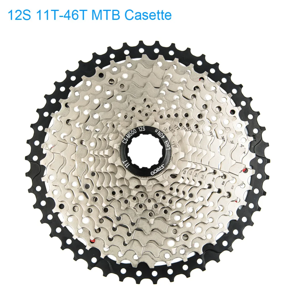 Newest MTB 12 Speed Bike Cassette 11T-46T Mounatin Bicycle Card Type 3X12 Speed Cassette Compatible for Shimano Sram Sunrace 12S
Newest MTB 12 Speed Bike Cassette 11T-46T Mounatin Bicycle Card Type 3X12 Speed Cassette Compatible for Shimano Sram Sunrace 12S
