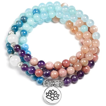 Apatite With Rhodochrosite Natural Stone Meditation Mala 108 Beads Handmade Yoga Bracelet Women Men Charm Jewelry
Apatite With Rhodochrosite Natural Stone Meditation Mala 108 Beads Handmade Yoga Bracelet Women Men Charm Jewelry