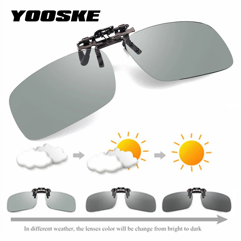 YOOSKE Driving Photochromic Sunglasses Clip Men Polarized Chameleon Discoloration Driver Sun glasses Flip up Myopia Glasses
YOOSKE Driving Photochromic Sunglasses Clip Men Polarized Chameleon Discoloration Driver Sun glasses Flip up Myopia Glasses