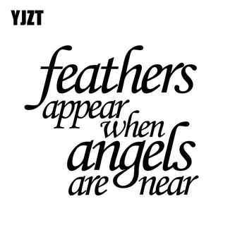 YJZT 14*12.1CM Fashion FEATHER Appear When Angels Are Near Vinyl Car Stickers Decal Black/Silver S8-1553
YJZT 14*12.1CM Fashion FEATHER Appear When Angels Are Near Vinyl Car Stickers Decal Black/Silver S8-1553