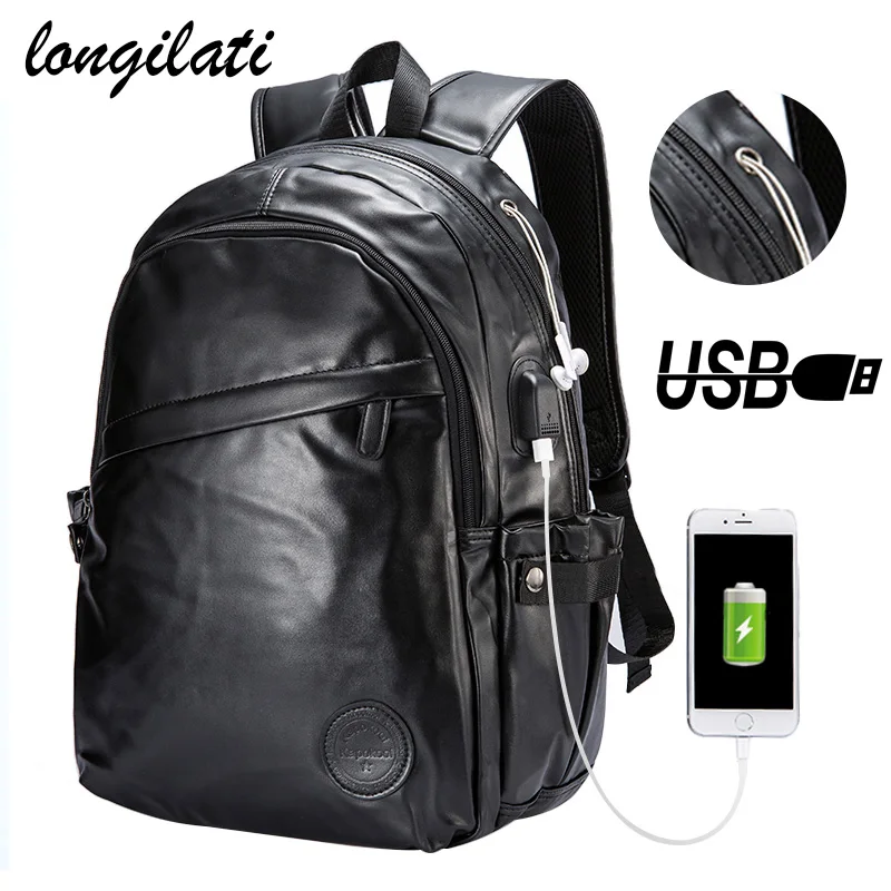 Men Backpacks Leather Laptop Bagpack mochilas de couro masculina hombre Men's External Usb Charing Port Backpack School Bag sac
Men Backpacks Leather Laptop Bagpack mochilas de couro masculina hombre Men's External Usb Charing Port Backpack School Bag sac