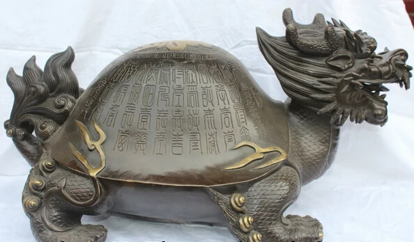 JP S0524 24" Lucky Chinese Bronze Fengshui Longevity Fu Dragon Turtle Tortoise Statue
JP S0524 24" Lucky Chinese Bronze Fengshui Longevity Fu Dragon Turtle Tortoise Statue
