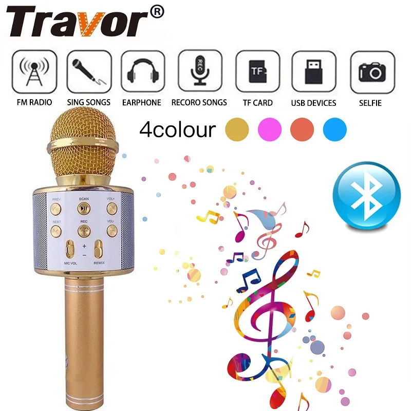 

Bluetooth Wireless Microphone WS858 Karaoke Speaker High-end Version Mic KTV Player Phone Mike For Computer Stage Conference