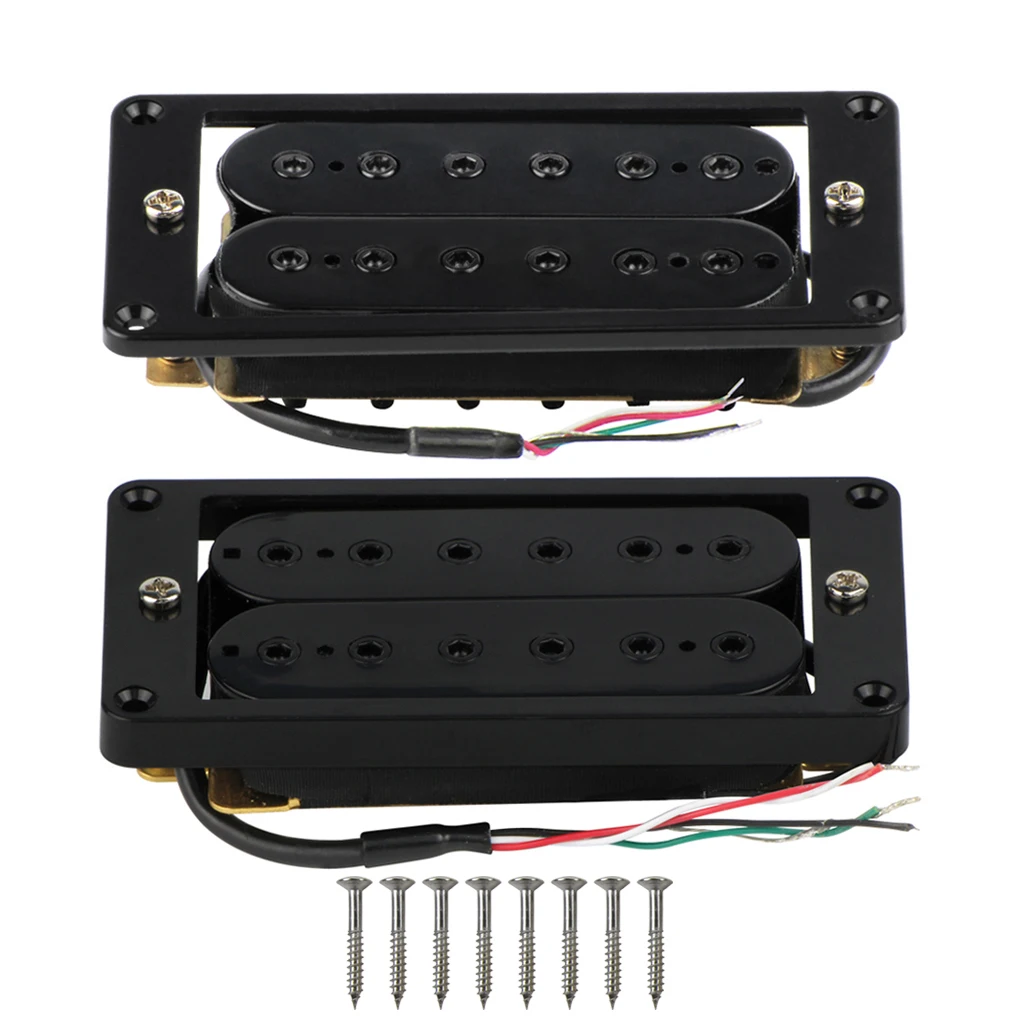 FLEOR Set of Black Electric Guitar Double Coil Humbucker Pickup Humbucker Neck + Bridge with Flat Frame ,Ceramic Magnet
FLEOR Set of Black Electric Guitar Double Coil Humbucker Pickup Humbucker Neck + Bridge with Flat Frame ,Ceramic Magnet