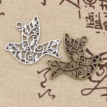 

10pcs Charms Peace Dove 36x32mm Handmade Craft Pendant Making fit,Vintage Tibetan Silver color,DIY For Bracelet Necklace
