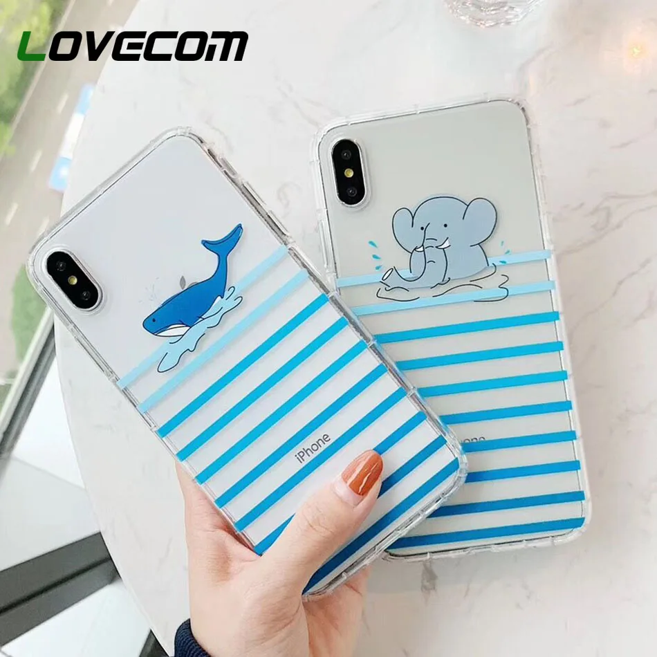LOVECOM Cartoon Stripe Dabble Elephant Whale Phone Cases For iPhone XR XS Max 6 6S 7 8 Plus X Soft TPU Back Cover Coque Gifts
LOVECOM Cartoon Stripe Dabble Elephant Whale Phone Cases For iPhone XR XS Max 6 6S 7 8 Plus X Soft TPU Back Cover Coque Gifts