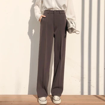 BGTEEVER Casual Loose Straight Women Suit Pants Pockets Full-length Pants Elegant Female Trousers pantalon femme 2019
BGTEEVER Casual Loose Straight Women Suit Pants Pockets Full-length Pants Elegant Female Trousers pantalon femme 2019