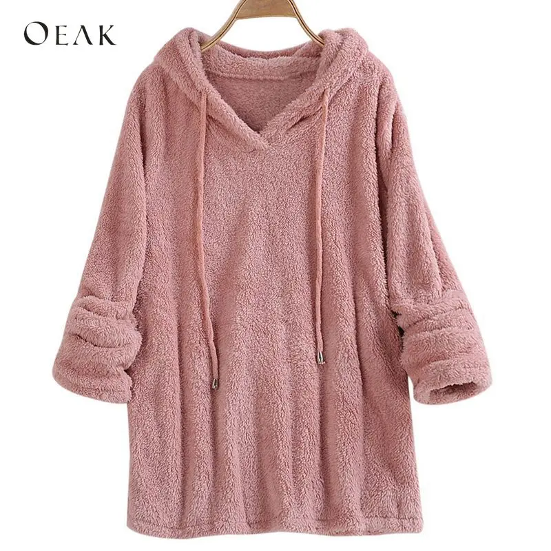 OEAK 2018 New Autumn Women Hoodie Long Sleeve Solid Fluffy Fleece Fur Outerwear Winter Warm Sweatshirt Pullover Coat Harajuku
OEAK 2018 New Autumn Women Hoodie Long Sleeve Solid Fluffy Fleece Fur Outerwear Winter Warm Sweatshirt Pullover Coat Harajuku