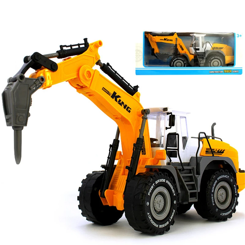 Image 7 Style China Truck High Quality Inertia Model Car Tractor Diecasts Engineering Toy Cehicles Excavator Toy For Children Gift Box