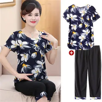 t-shirts Suits 2020 Summer Middle-aged Women Clothes casual Two-piece Set Womens Large Size loose Printed T-shirts Female x761
t-shirts Suits 2020 Summer Middle-aged Women Clothes casual Two-piece Set Womens Large Size loose Printed T-shirts Female x761