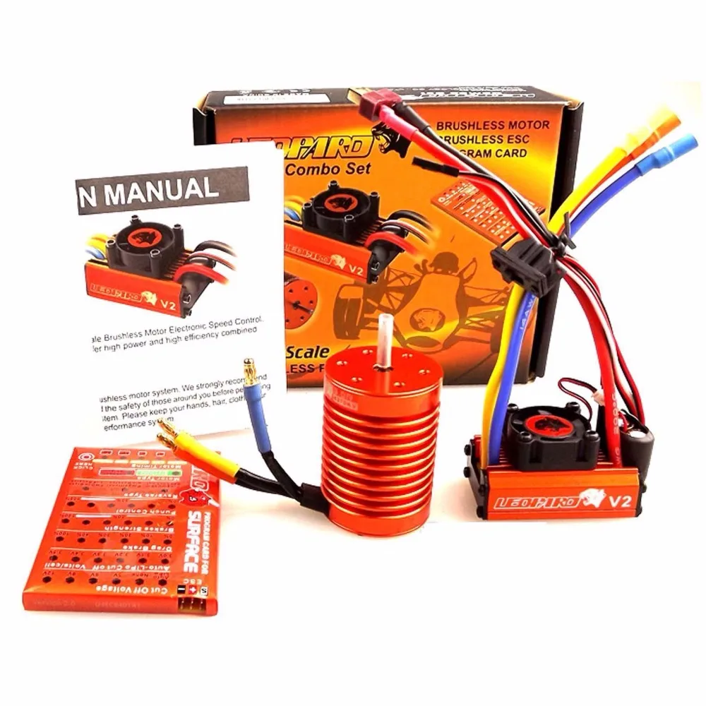 SKYRC LEOPARD 60A V2 ESC Speed controller 9T 4370KV 10T 3930KV 12T 3300KV 13T 3000KV Brushless Motor w/Program Card for 1/10 Car
SKYRC LEOPARD 60A V2 ESC Speed controller 9T 4370KV 10T 3930KV 12T 3300KV 13T 3000KV Brushless Motor w/Program Card for 1/10 Car