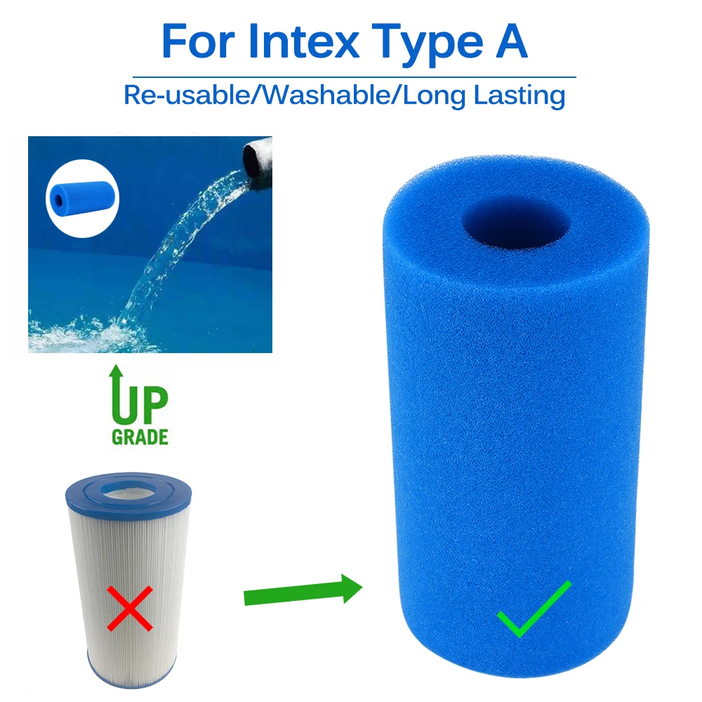 Swimming Pool Foam Filter Sponge Reusable for Intex Type A Washable Biofoam Cleaner Filter Foam Sponges Accessories 20x10x10cm
Swimming Pool Foam Filter Sponge Reusable for Intex Type A Washable Biofoam Cleaner Filter Foam Sponges Accessories 20x10x10cm