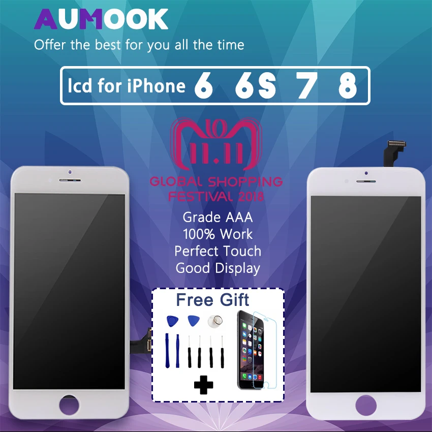 Grade AAA Display for IPhone 5 6 6s 7 8 LCD Screen Replacement Assembly Touch Screen Good 3D Touch for IPhone 6 7 pantalla
Grade AAA Display for IPhone 5 6 6s 7 8 LCD Screen Replacement Assembly Touch Screen Good 3D Touch for IPhone 6 7 pantalla