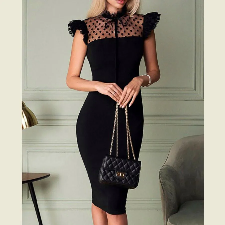 Women Bandage Bodycon Dress Lace Dot Print Casual Dresses Sleeve Party Clubwear Knee-Length Dress Ruffles Sleeveless Sundress
Women Bandage Bodycon Dress Lace Dot Print Casual Dresses Sleeve Party Clubwear Knee-Length Dress Ruffles Sleeveless Sundress