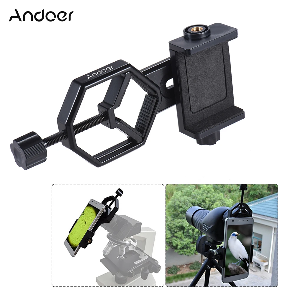 Andoer Metal Telescope Mount Adapter Bracket w/Phone Holder Clip for Binocular Monocular Spotting Scope Microscope for iPhone X
Andoer Metal Telescope Mount Adapter Bracket w/Phone Holder Clip for Binocular Monocular Spotting Scope Microscope for iPhone X
