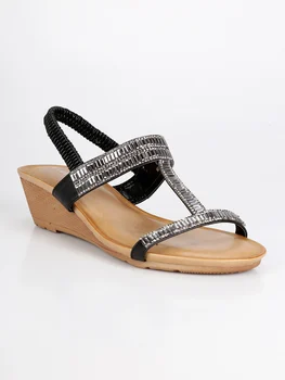 Wedge sandals rhinestone-black
Wedge sandals rhinestone-black