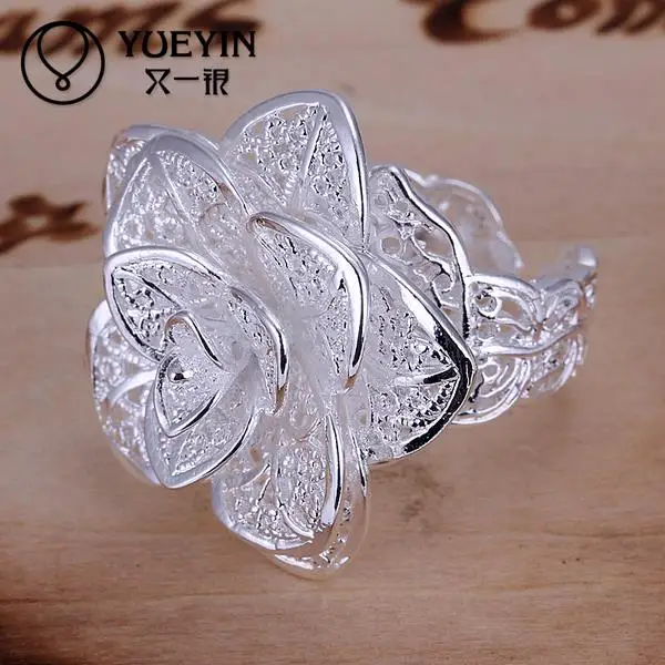 silver plated wedding rings Silver plated finger ring for ladybijoux women Flowers Leaves Hollow design
silver plated wedding rings Silver plated finger ring for ladybijoux women Flowers Leaves Hollow design