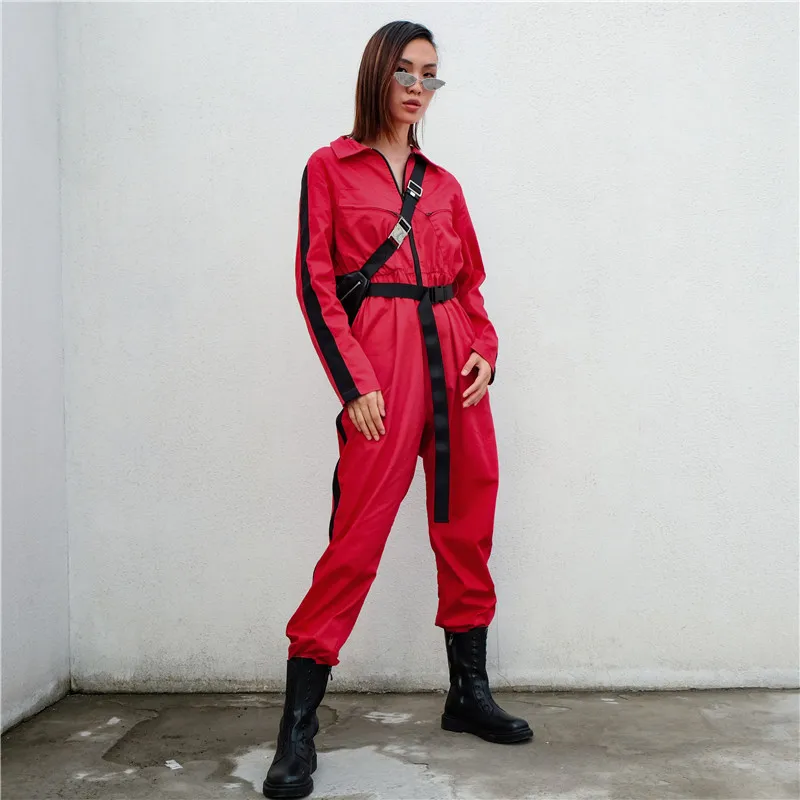 2019 Women Webbing Pocket Zipper Tooling Cargo Loose Jumpsuit Trousers Long Sleeve Pocket Streetwear Sexy Zipper Lapel Jumpsuit
2019 Women Webbing Pocket Zipper Tooling Cargo Loose Jumpsuit Trousers Long Sleeve Pocket Streetwear Sexy Zipper Lapel Jumpsuit