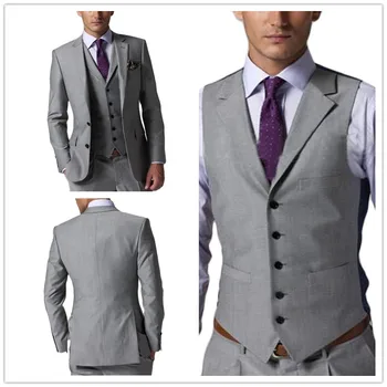 Light Grey Mens Wedding Suits Slim Fit Groom Tuxedos Jacket+Pants+Vest 3 Pieces Wedding Tuxedos Groomsmen Best Man Suit
Light Grey Mens Wedding Suits Slim Fit Groom Tuxedos Jacket+Pants+Vest 3 Pieces Wedding Tuxedos Groomsmen Best Man Suit