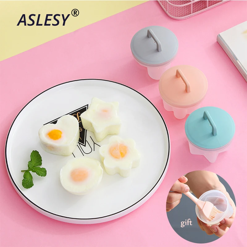 

4Pcs/Set Egg Boiler Cooker Mold Non-stick Cup Eggs Poacher Pancake Maker Cooking Tools Form for Fried Kitchen Baking Accessories
