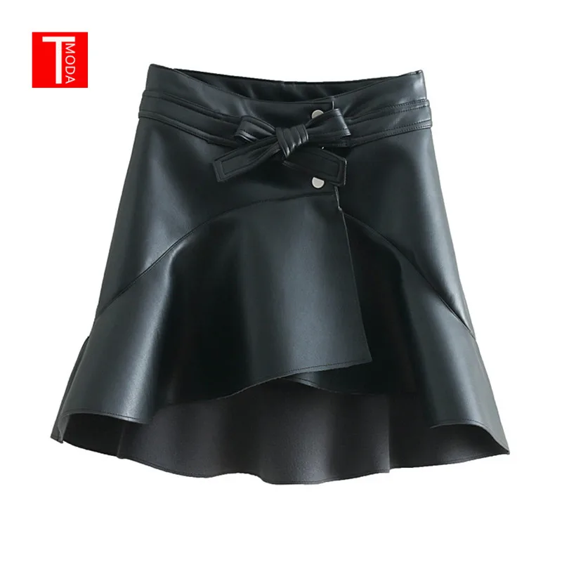 2019 Women Fashion PU Leather Sashes Skirt Faldas Mujer Buttons Solid Color Irrgular Hem Casual Chic Asymmetrical Skirts
2019 Women Fashion PU Leather Sashes Skirt Faldas Mujer Buttons Solid Color Irrgular Hem Casual Chic Asymmetrical Skirts