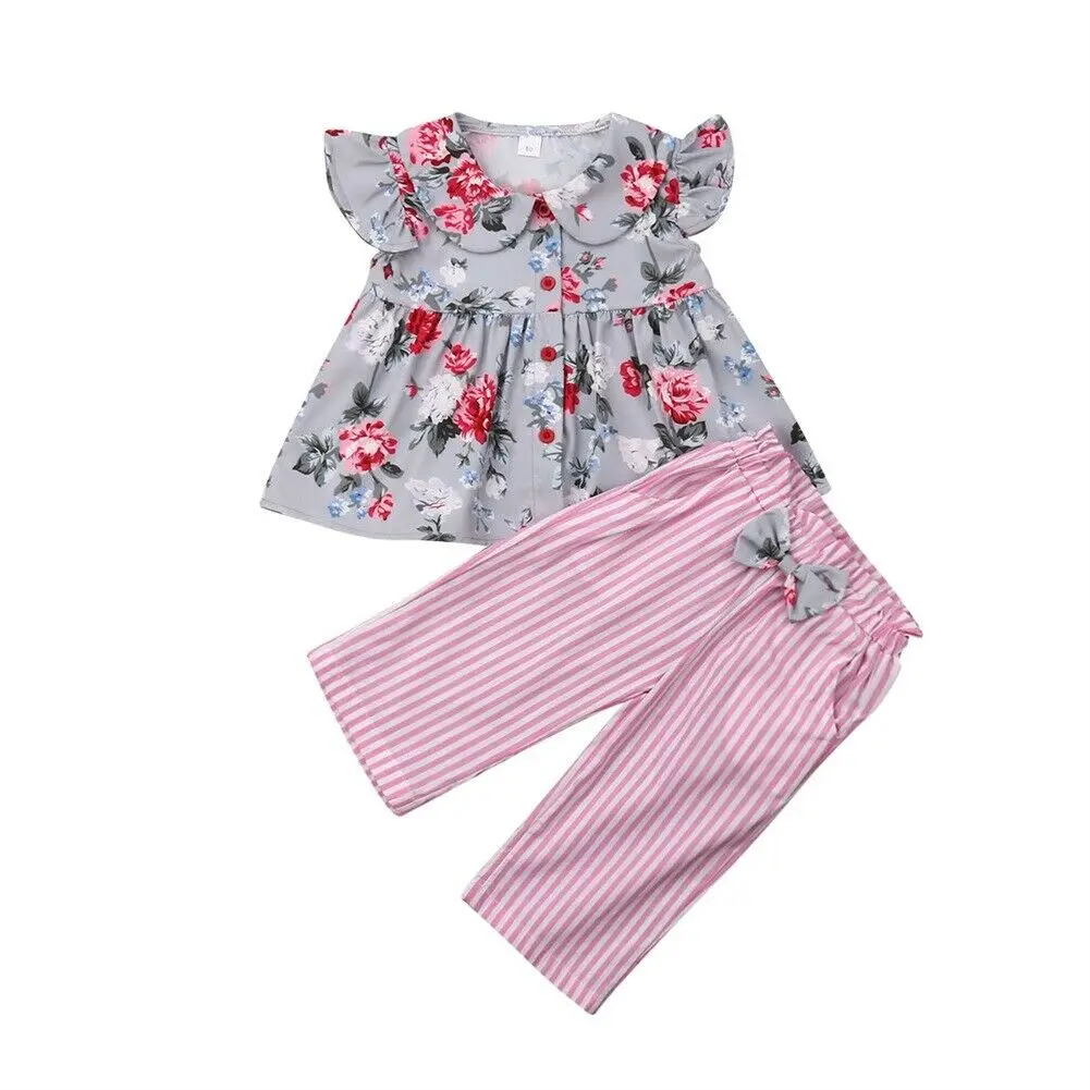 Pudcoco 2019 Summer Toddler Kids Baby Girl Outfits Clothes Ruffle T-shirt Tops Bowknot Striped Pants 2PCS Children Clothing Set
Pudcoco 2019 Summer Toddler Kids Baby Girl Outfits Clothes Ruffle T-shirt Tops Bowknot Striped Pants 2PCS Children Clothing Set