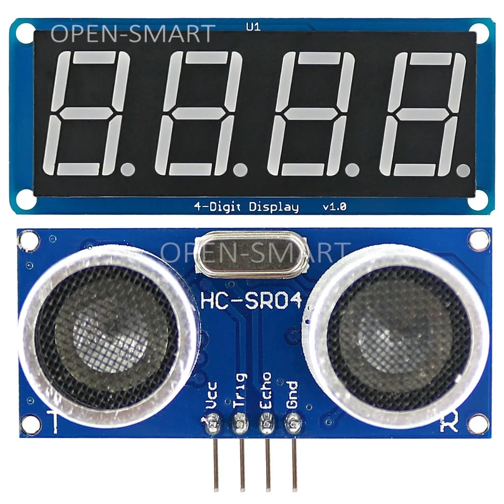 

HC-SR04 Ultrasonic Sensor Kit Distance Measuring Module + 4-Digit Display Module for Arduino UNO R3