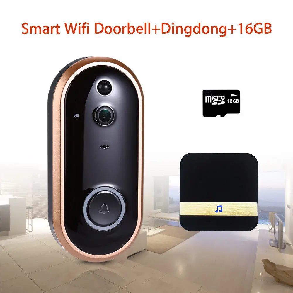 HD 1080P Wireless Doorbell Intercom Camera Motion Detection 166 degree Ring +Dingdong Chime+16GB TF CARD
HD 1080P Wireless Doorbell Intercom Camera Motion Detection 166 degree Ring +Dingdong Chime+16GB TF CARD